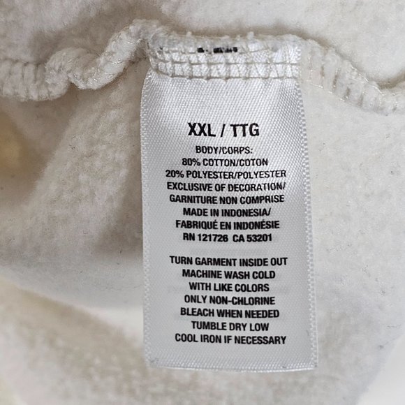 Aeropostale Aero Y2K California Mens 2XL Long Sleeve Full Zip White Hoodie - Picture 7 of 9